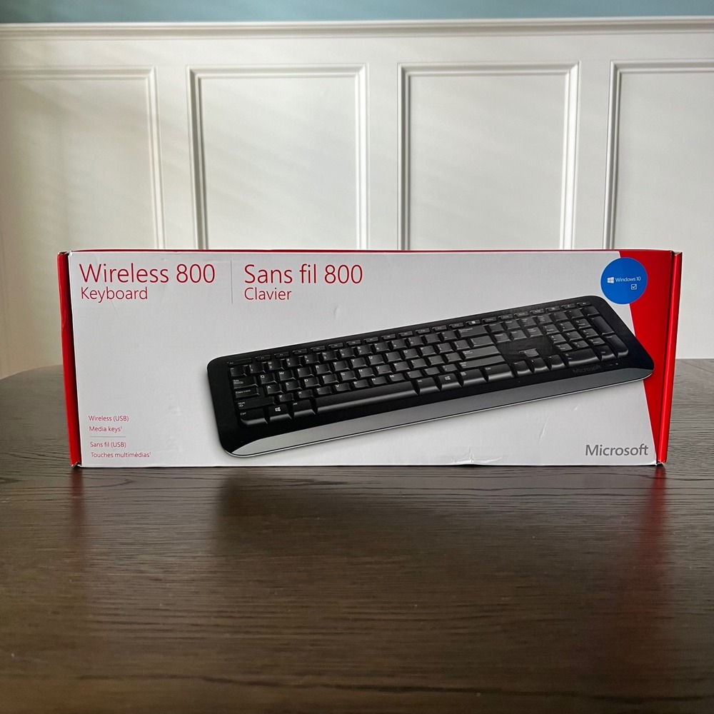 Microsoft Wireless 800 Keyboard Black USB Media Keys 2.4GHz 2VJ-00001 New SEALED